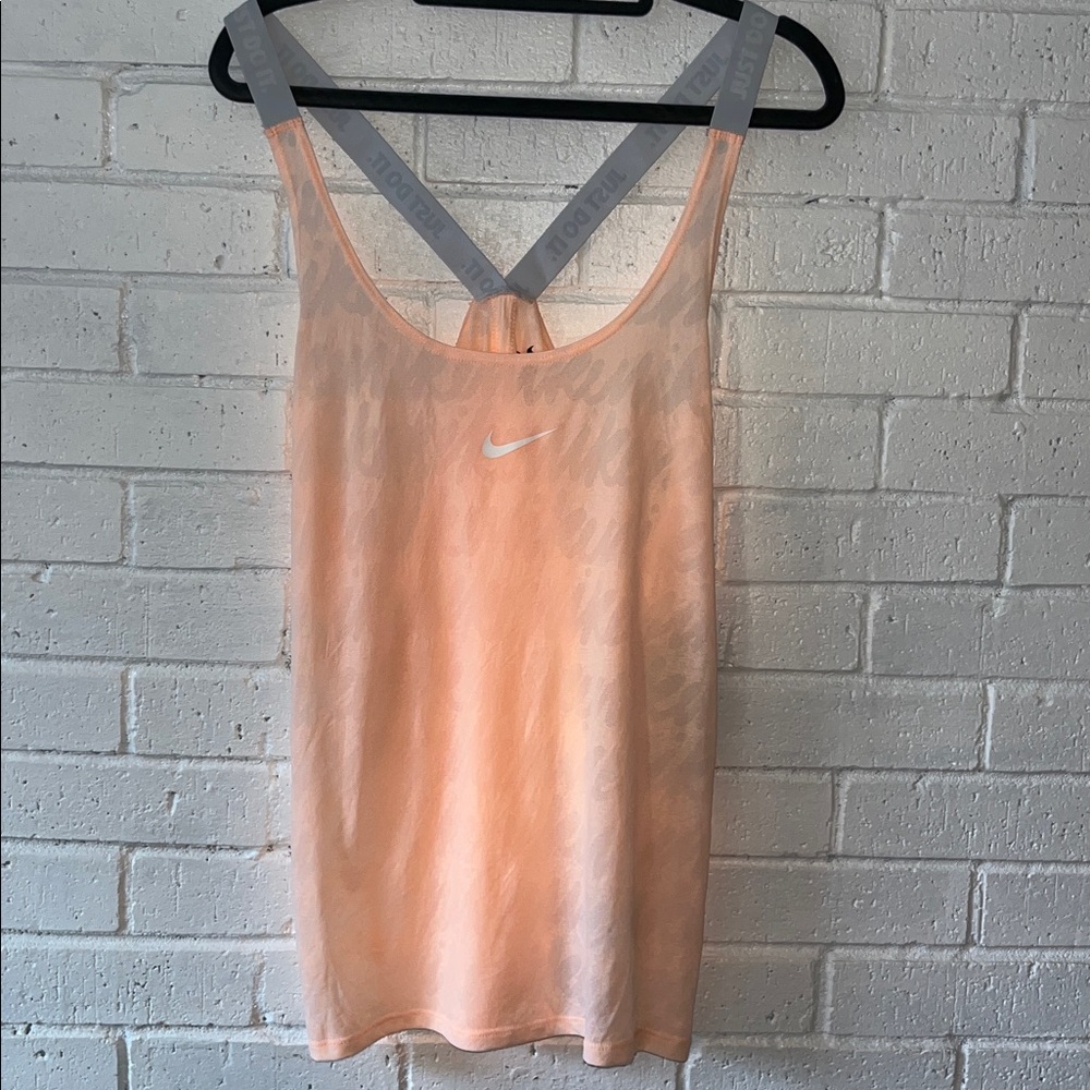 Nike Dry Fit Light Orange Tank Training Top Sz XL Sheer Split Back NEW with TAGS